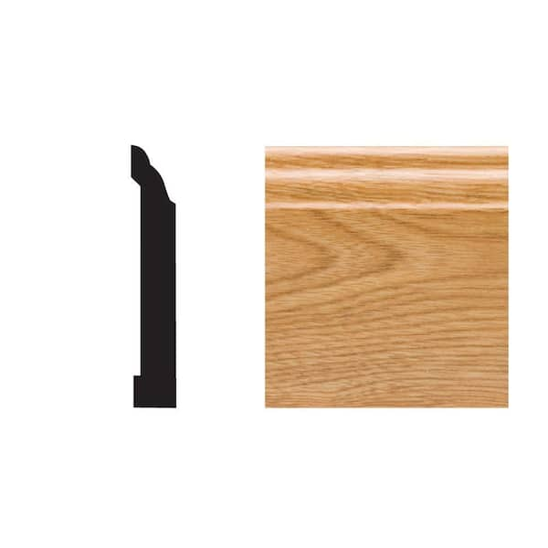 Royal Mouldings 5523 29/64 in. x 3-1/4 in. x 8 ft. PVC Composite Imperial Oak Colonial Base Moulding