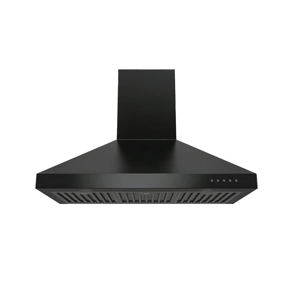 36 in. Convertible Wall Mount Range Hood with Changeable LED Aluminum Mesh Filters in Matte Black price history on PriceWatchPro