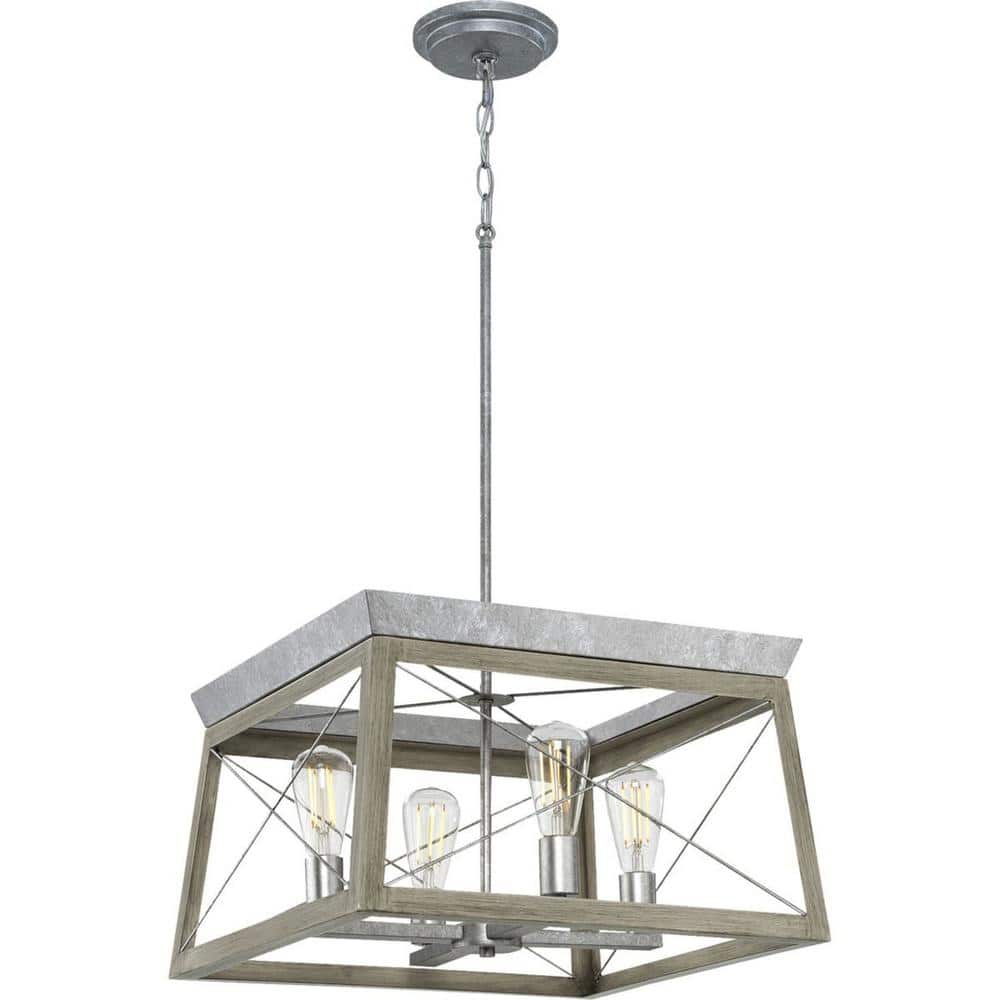 Briarwood Galvanized Finish Rectangular Rustic Chandelier