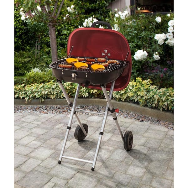 munitie Meevoelen hand PRIVATE BRAND UNBRANDED Portable Charcoal Grill in Red with Charcoal Tray  and Grate 110702001 - The Home Depot