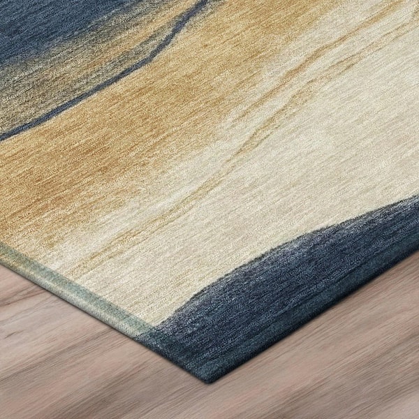 Chantille Machine Washable Indoor/Outdoor Abstract ACN2967 Navy 10 ft. x 14 ft. Area Rug