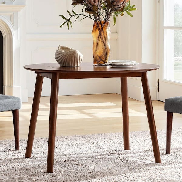Olga Transitional Acorn Wood 42 in. 4-Legs Base Dining Table Seats 4