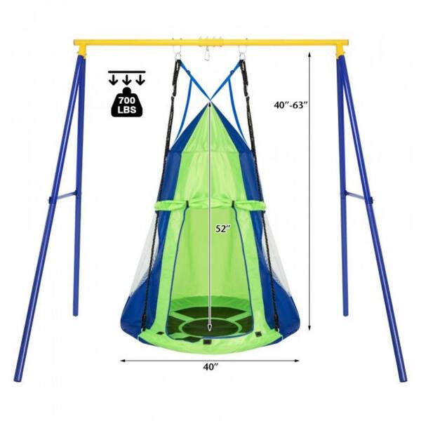 Gymax 40 in. Kids Hanging Chair Swing Tent Set Hammock Nest Pod Seat Green  GYM04746 - The Home Depot