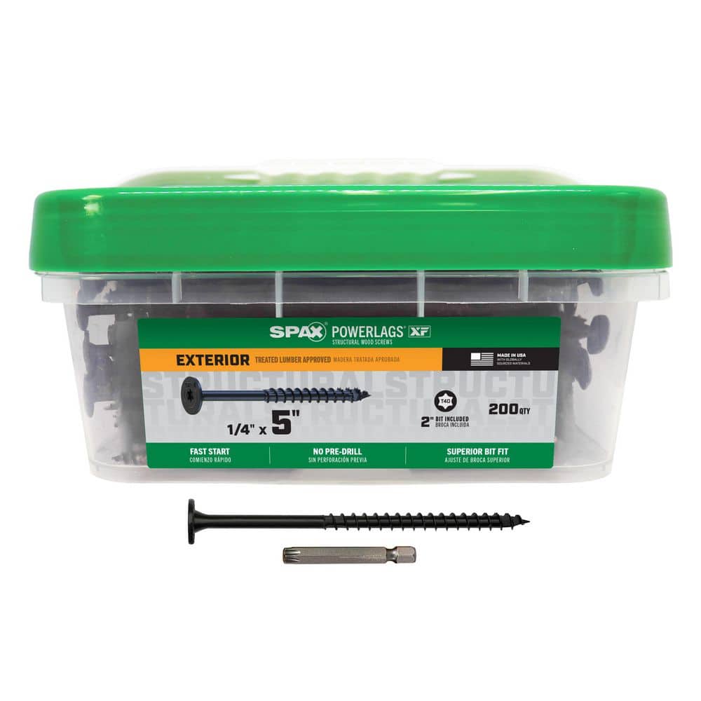1/4 in. x 5 in. Black Powerlags XF Exterior T40 T-Star Pancake Head Structural Wood Lag Screws (200 pcs) price history on PriceWatchPro