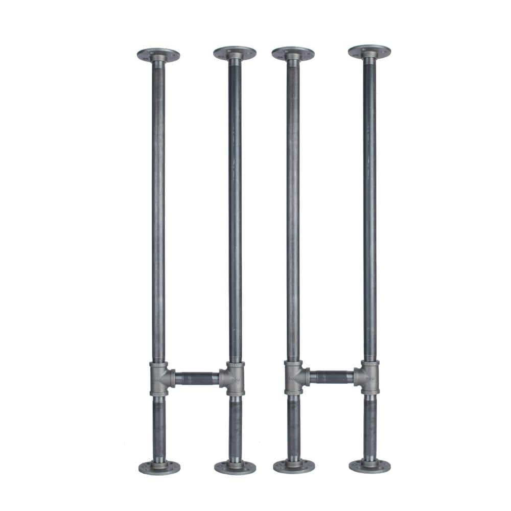 3/4 in. x 2.6 ft. H Black Steel Pipe Heavy Duty Industrial Pipe H Style Console Table Legs (2-Pack) price history on PriceWatchPro