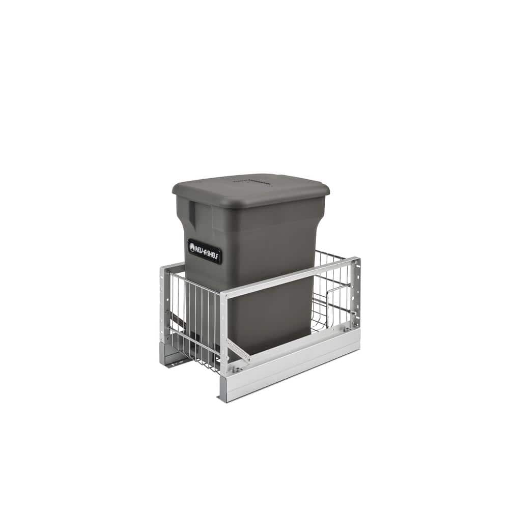 Rev-A-Shelf Aluminum Pull-Out Orion Gray Compost Bin -  5349-15CKOG-1