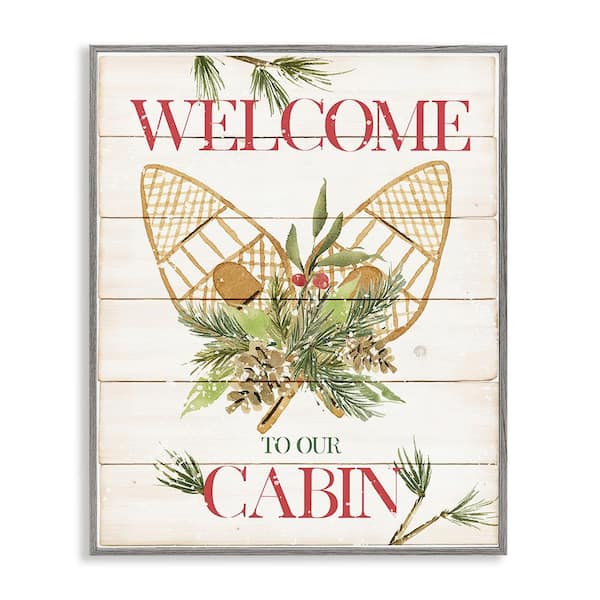 Stupell Industries Rustic Cabin Welcome by Deane Beesley 1 Piece Framed Graphic Print Nature Poster Art Print 20 in. x 16 in.