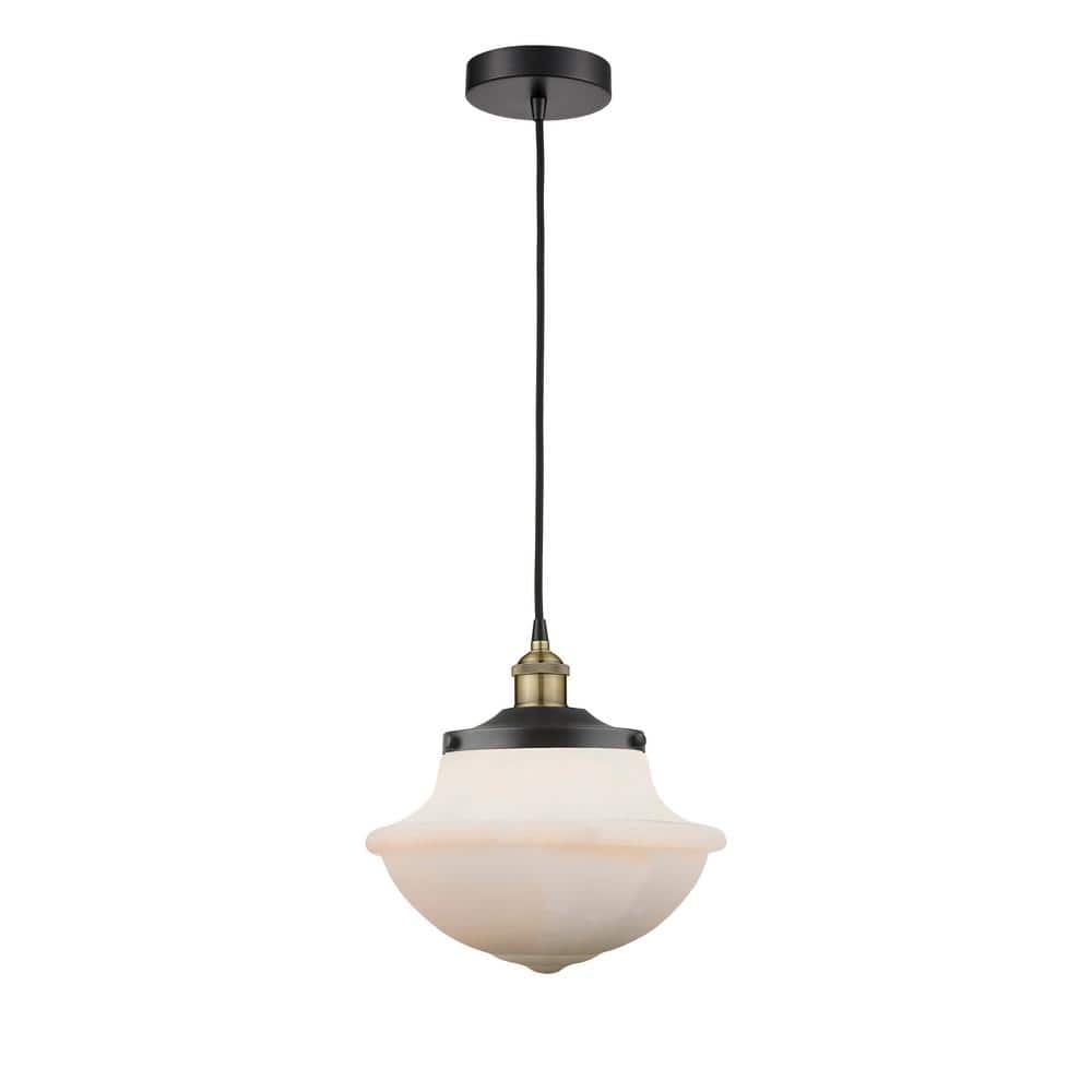 Oxford 100-Watt 1-Light Black Antique Brass Standard Mini Pendant Light with Painted Glass Shade, No Bulbs Included price history on PriceWatchPro