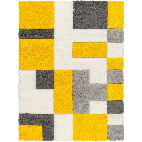 Livabliss Bologna Gray/Yellow 8 ft. x 10 ft. Geometric Indoor Area Rug