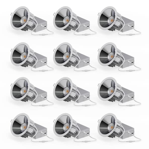 InfiBrite 36 Deg Angle 4in. 5CCT Selectable White New Construction 12 W 960 Lumens 0-10-V Dimmable LED Light 120-277-V (12-Pack)
