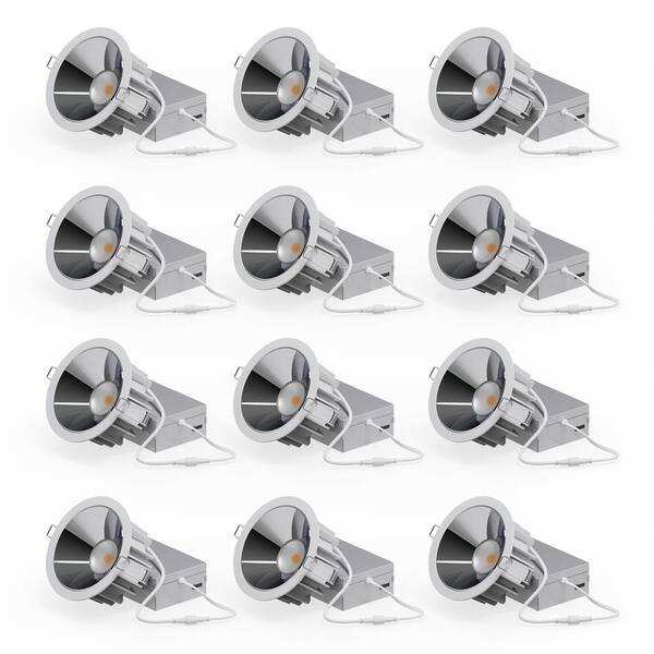 InfiBrite 36-Degree Angle 4 in. 5CCT Selectable White New Construction 12-Watt 960-Lumens Triac Dimmable LED Light (12-Pack)