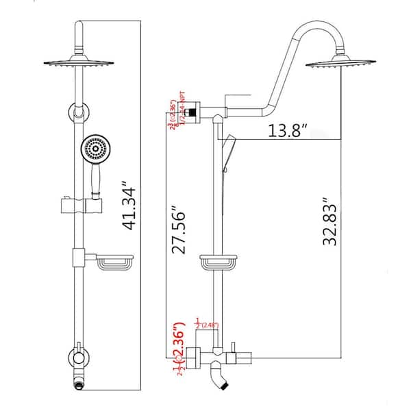 1-Handle 3-Spray Tub and Shower Faucet with Hand Shower in Matte Black (Valve Included)