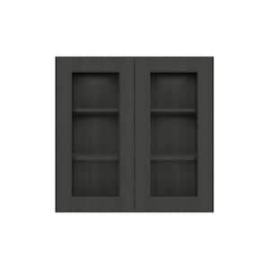 30 in. W x 12 in. D x 30 in. H Ready to Assemble Wall Kitchen Cabinet with No Glasses in Shaker Charcoal