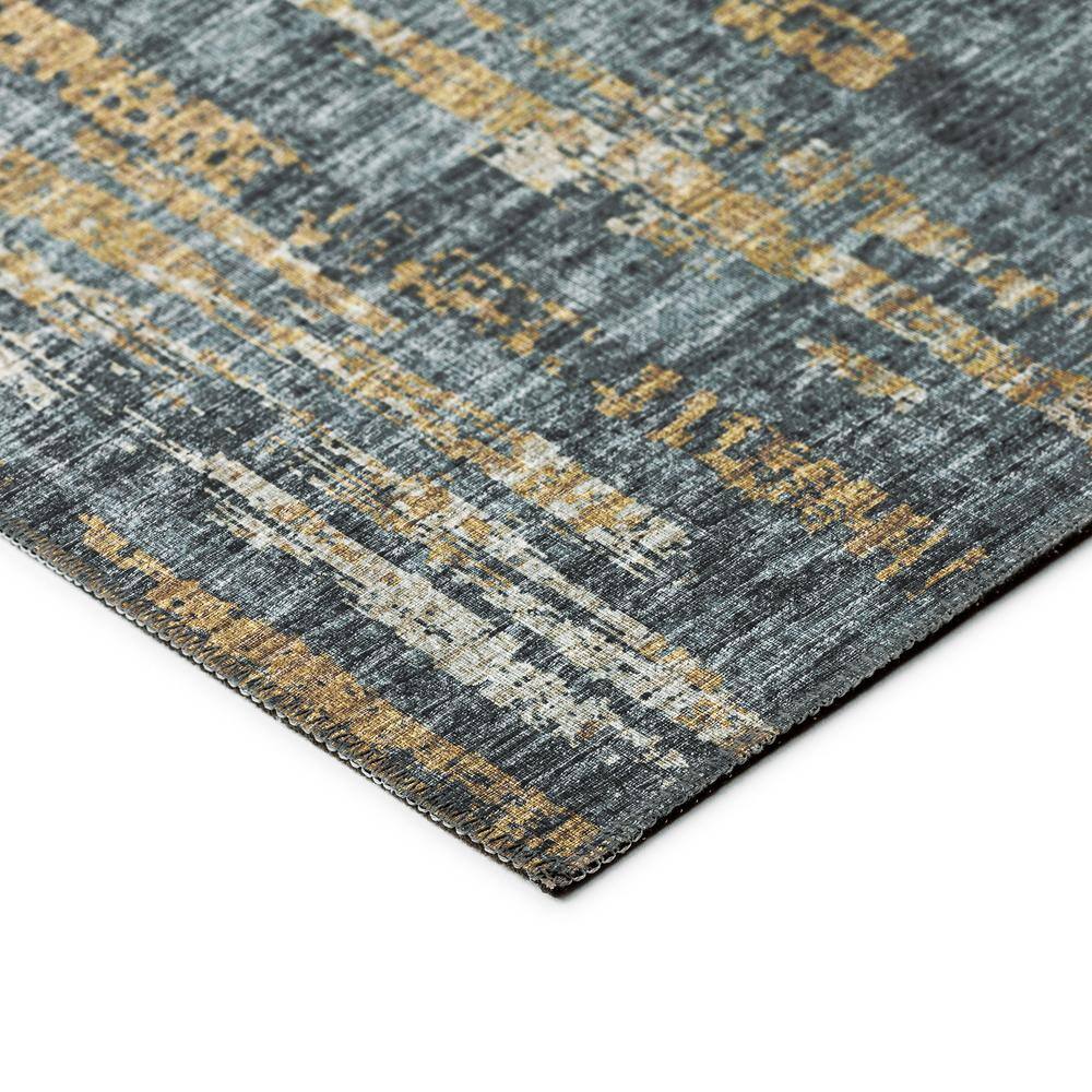 Gray and Gold Abstract Flat Woven Synthetic Rug 3' x 5'