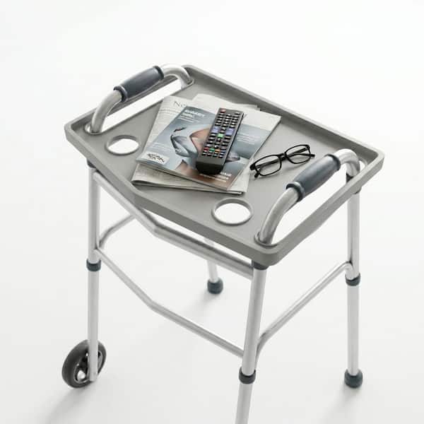 Walker Tray with 2 Cup Holders in Gray