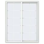 47.5 in. x 59.5 in. V-4500 Series White Vinyl Right-Handed Sliding Window with Colonial Grids/Grilles