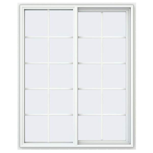 JELD-WEN 47.5 in. x 59.5 in. V-4500 Series White Vinyl Right-Handed Sliding Window with Colonial Grids/Grilles