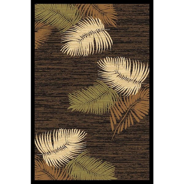 LA Rug Falling Leaves Multi-Color Crown Collection 5 ft. x 7 ft. Area Rug