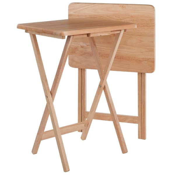 WINSOME WOOD Alex 19.06 in. Natural 2-Piece Snack Table