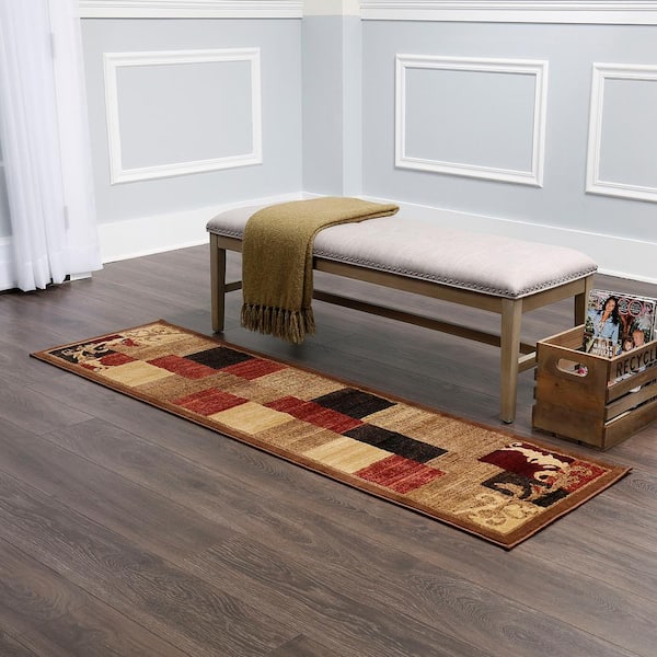 Catalina Brown/Red 3 ft. x 5 ft. Geometric Area Rug