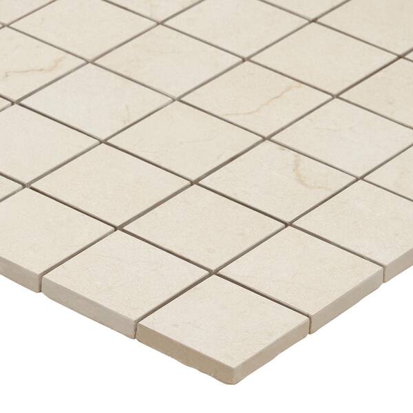 Cream Beige Crema Marfil Marble Aluminum Brick Joint Mosaic Tile Wall Backsplash 