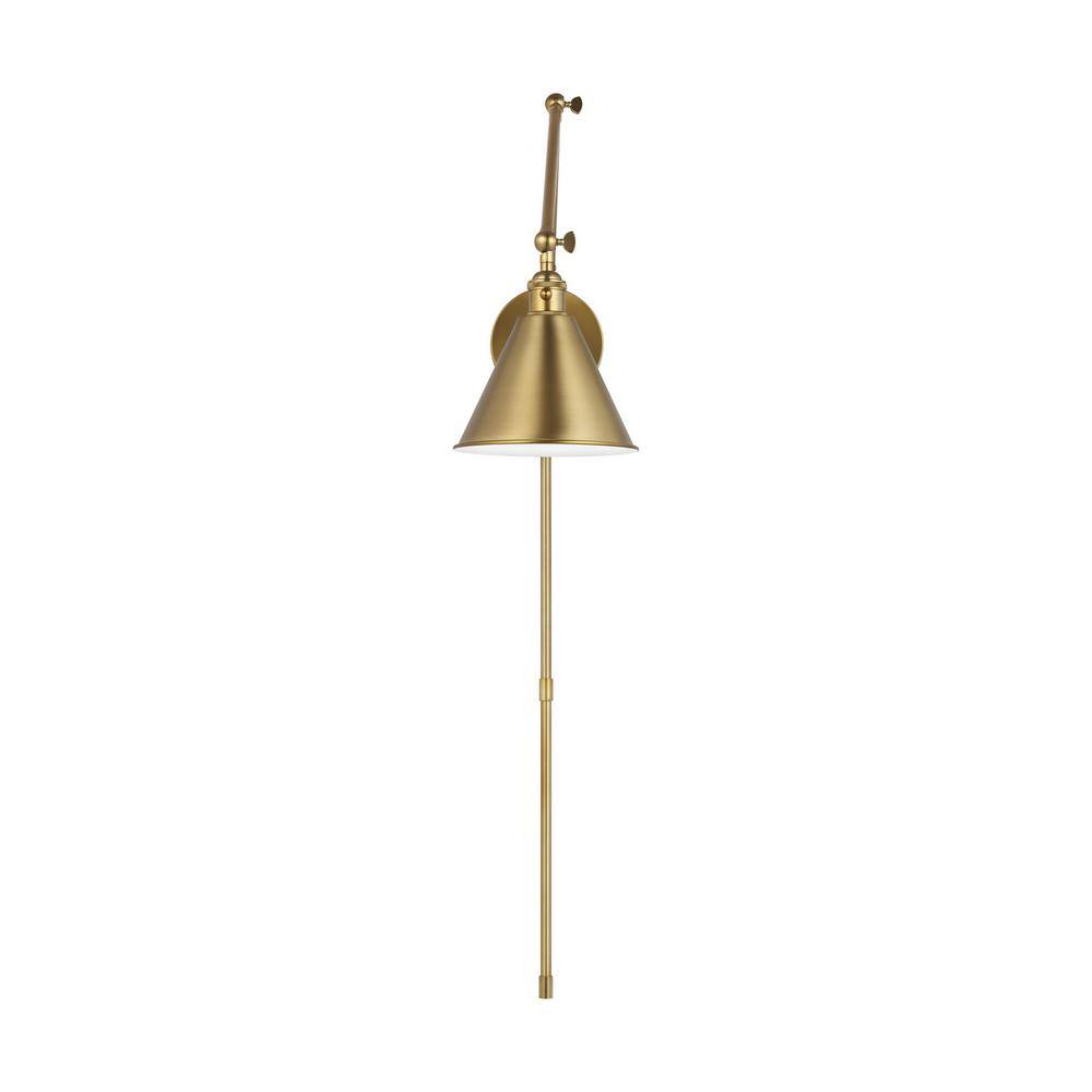 Salem Adjustable Brass and Black Swing Arm Wall Sconce