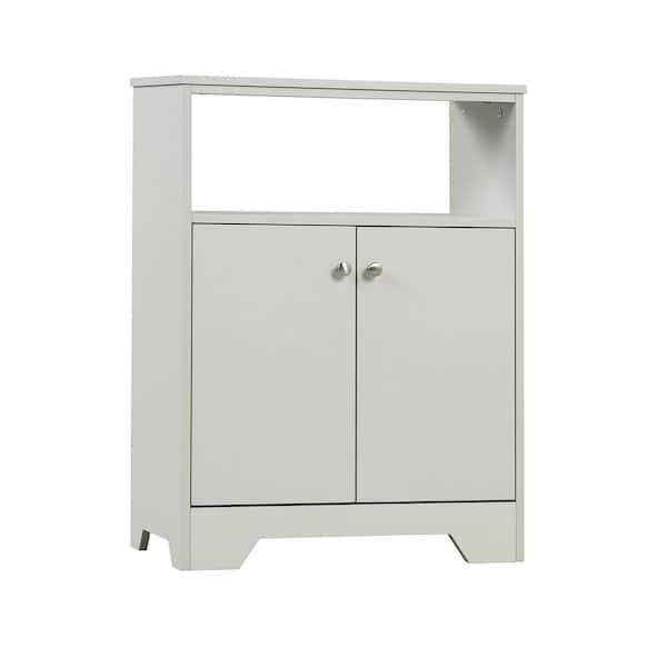 WELLFOR Gray Slab Door Stock Ready to Assemble Freestanding Base Kitchen Cabinet 24 in. x 32 in. x 12 in.