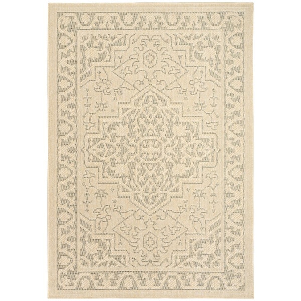 Nourison Tulum Taupe Olive 5 ft. x 7 ft. Center medallion Contemporary Area Rug