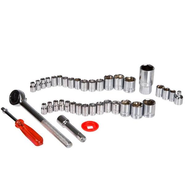 40 Piece Socket Set 3/8" Drive Ratchet Wrench Kit for Standard SAE & Metric 