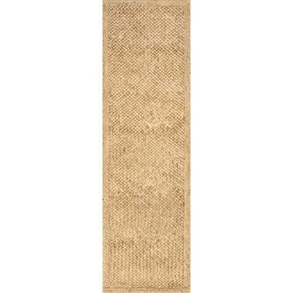 RUGS USA Willow Bordered Jute Natural 3 ft. x 8 ft. Runner Rug