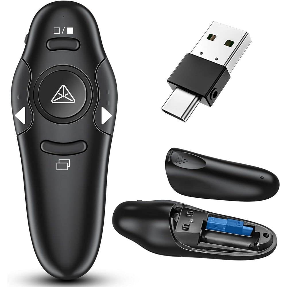 2-in-1 USB Type C Wireless Presentation Clicker Screen with Laser Pointer RF 2.4GHz Slide Advancer price history on PriceWatchPro