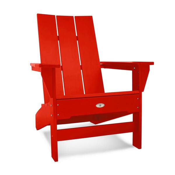 leisure line recycled red folding plastic adirondack chair