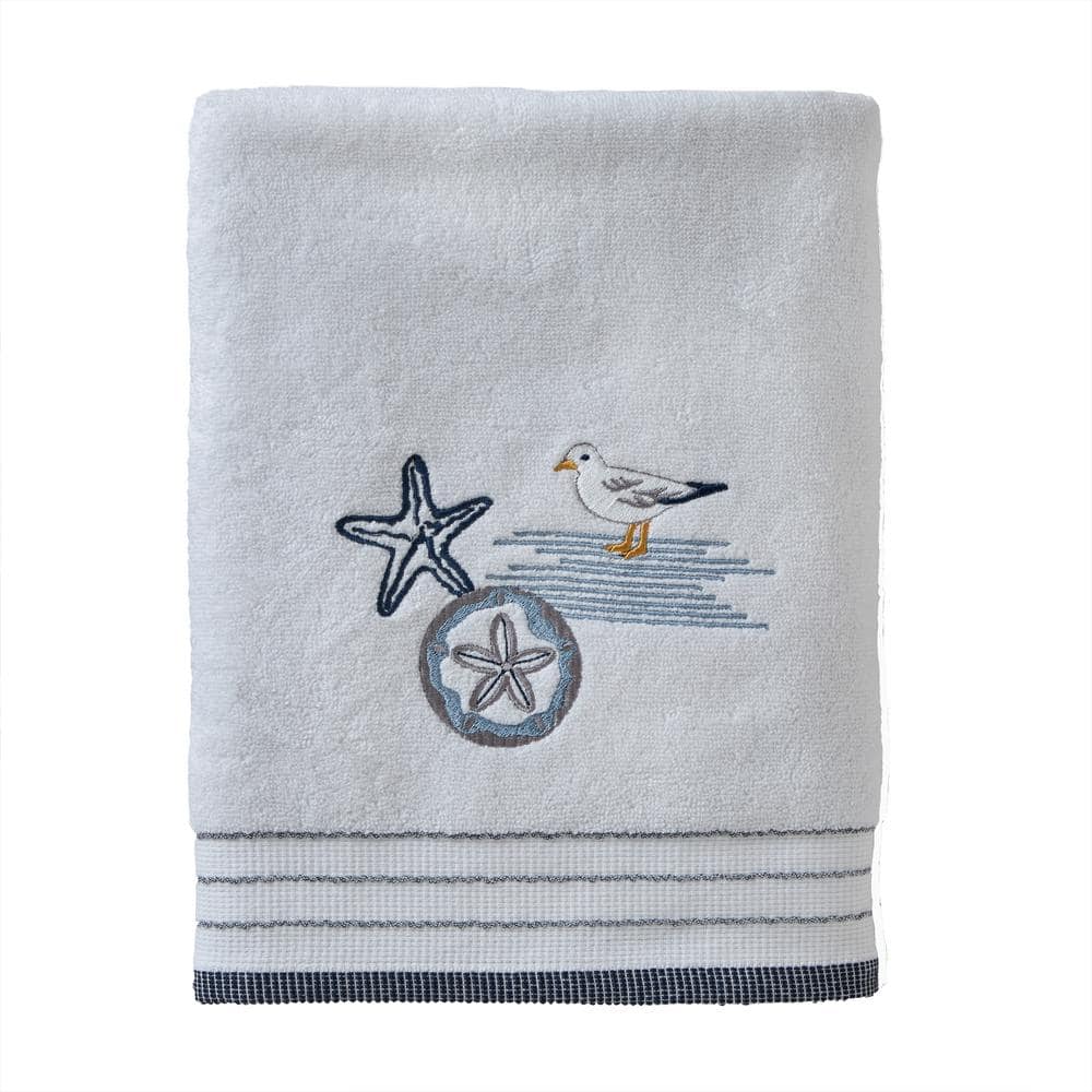 Sea Waves Embroidered Luxury Terry Towels