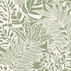 60.75 sq. ft. Jungle Leaves Wallpaper