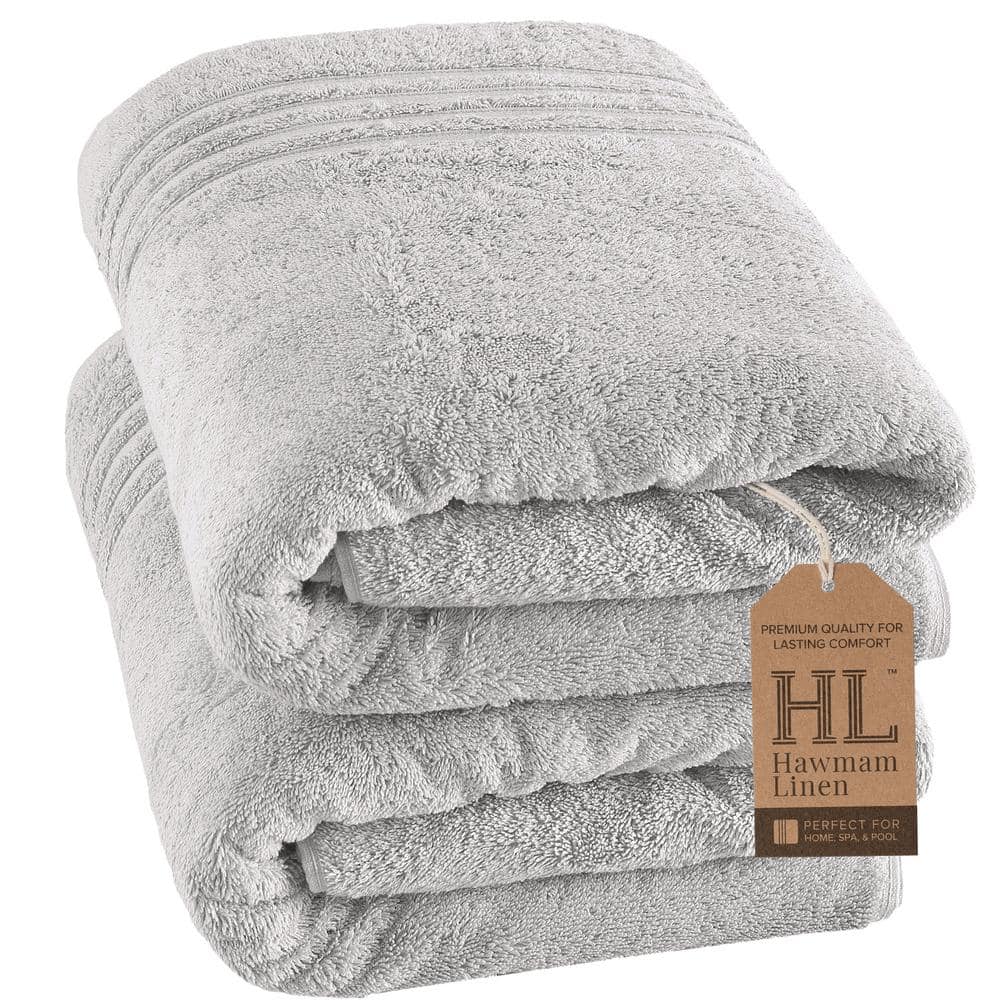 Hawmam Linen Jumbo Large Bath Sheets Towels 2-Pack Soft and Absorbent ...