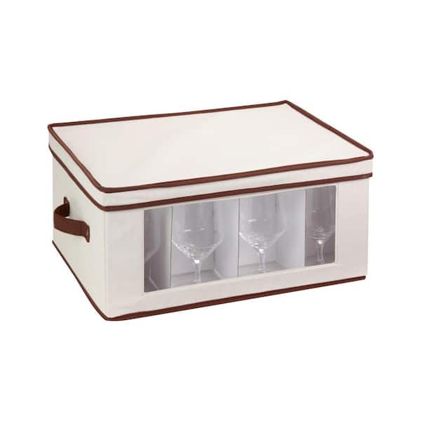 Honey-Can-Do Natural Canvas Medium Window Storage Box, Gray