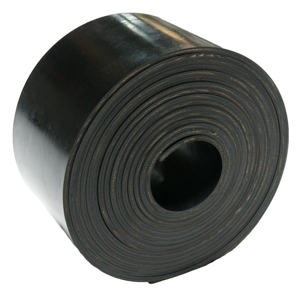 Rubber-Cal Heavy-Duty Conveyor Belt 0.30 in. Thick x 6 in. Width x 48 in. Length Black Cloth Inserted Rubber Sheet