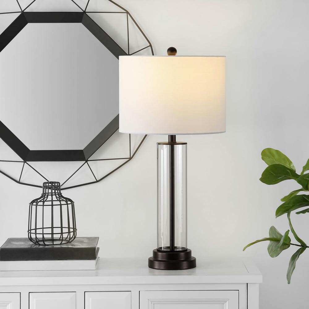 Cassian 26 in. Clear Table Lamp with White Shade price history on PriceWatchPro