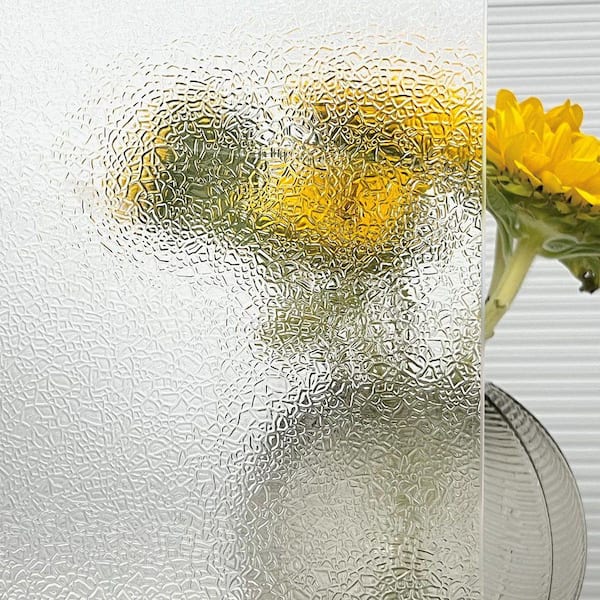 35.4 in. W x 78 in. L Cracked-Ice Pattern Static Cling Decorative Window Film