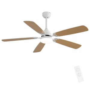WhisperBloom Blade Span 52 in. Indoor White Ceiling Fan with LED Light Bulbs and Remote Control