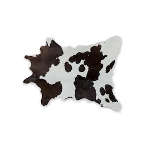 Bernadette Brown and White 2 ft. x 3 ft. Specialty Abstract Cowhide Area Rug