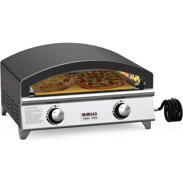 Hitechluxe Portable 25 in. Propane Gas Outdoor Pizza Oven with Large Baking Stone
