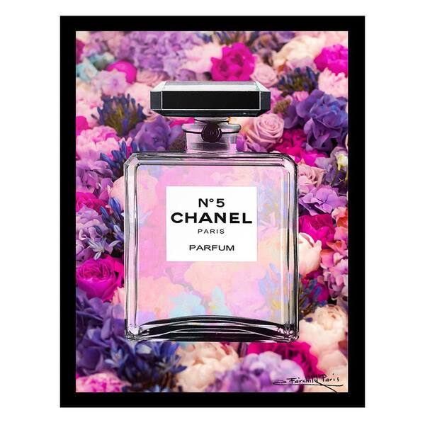 VENICE BEACH Collections Fashion Floral Glam Perfume Bottle by Fairchild Paris 1 Piece Framed Graphic Print 18 in. x 14 in.