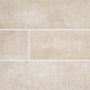 Cambric Beige 4 in. x 16 in. Textured Subway Ceramic Wall Tile (10.333 sq. ft./Case)