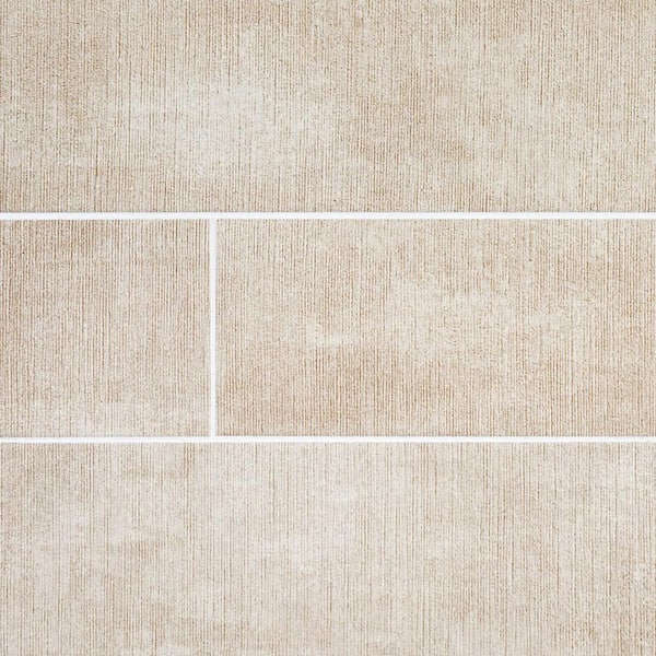 ★ept★ COURT HIGH BEIGEWHITE 5006364162 Jeffrey Court Cambric Beige 4 in. x 16 in. Textured Subway