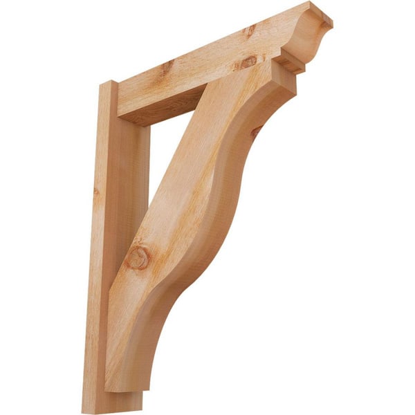 Ekena Millwork 6 in. x 34 in. x 26 in. Western Red Cedar Fuston Traditional Rough Sawn Outlooker