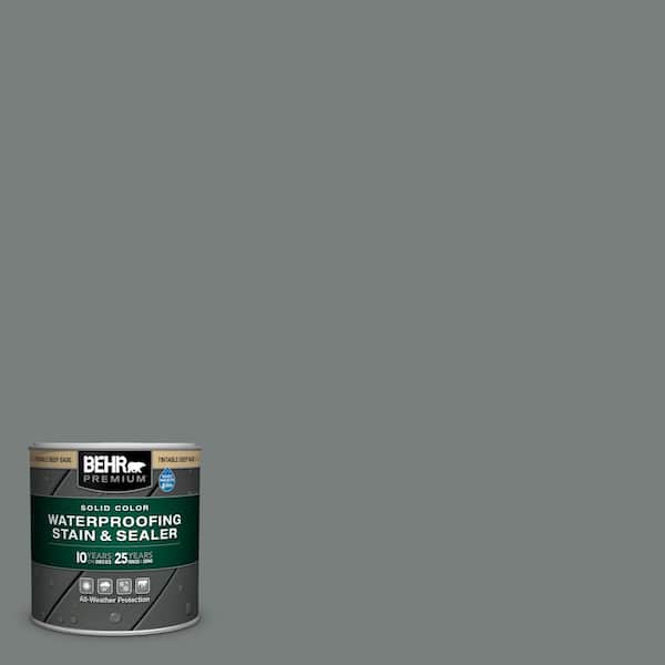 8 oz. #PPU25-18 Shutter Gray Solid Color Waterproofing Exterior Wood Stain and Sealer Sample