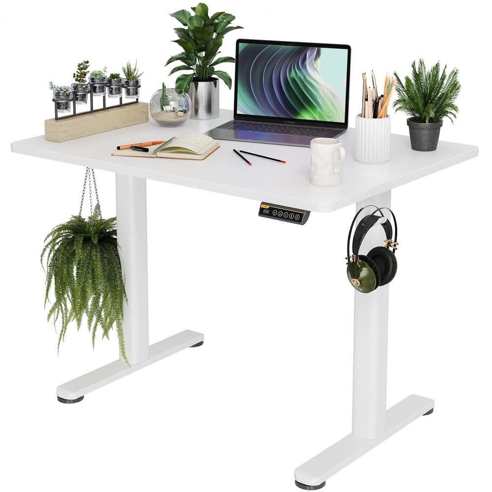 40 in. W White Steel Electric Height Adjustable Standing Computer Desk price history on PriceWatchPro