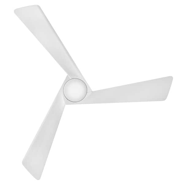 HINKLEY - Sculpt 60.0 in. Indoor/Outdoor Integrated LED Matte White Ceiling Fan with Remote Control