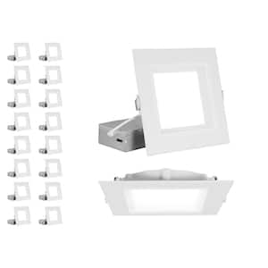REL-R Square Regressed 6 in. White Selectable IC-Rated Integrated LED Recessed Downlight Trim Kit, 16-Pack